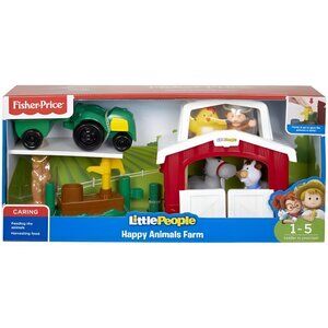Fisher-Price Little People Happy Animals Farm Action Figure Set, 9 Pieces